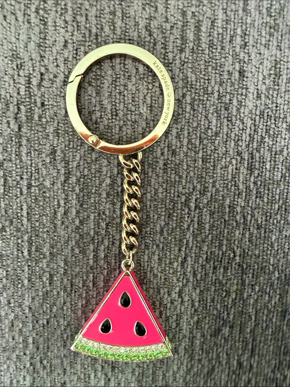 kate spade gold-tone Watermelon slice key ring  charm